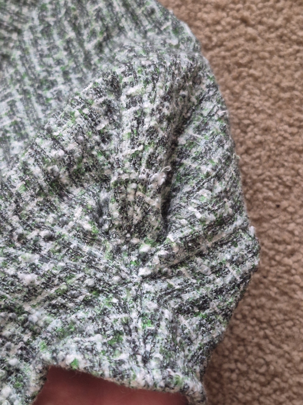 ANN MASHBURN Green Tweed Short-Sleeve Top - Picture 4 of 6